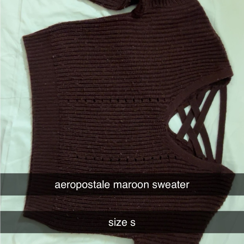 Aeropostale Brown Sweater with Lattice Detail